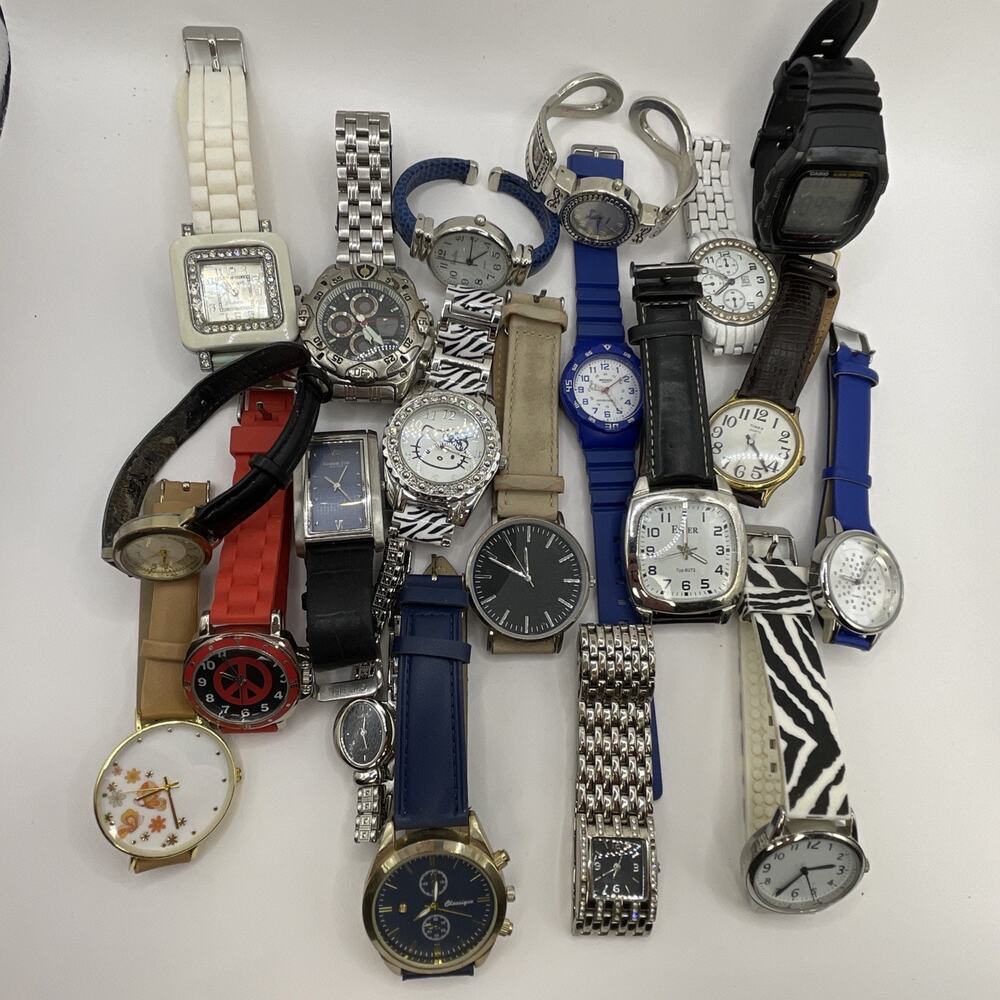 Lot Of 20 Used Watches Mens Women’s Casio Timex Hello Kitty Assorted *Untested*